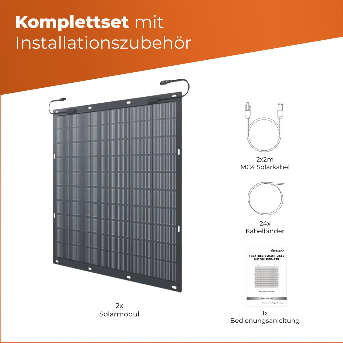 Solarway 225W flexibles Solarpanel | Full Black | Monokristallin
