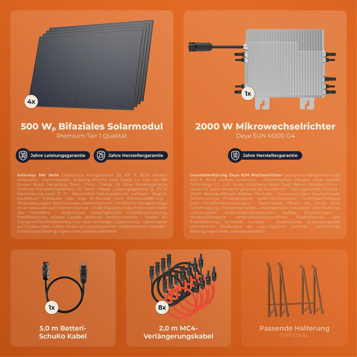 SOLARWAY Balkonkraftwerk 2000W | Deye M200