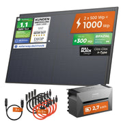 SOLARWAY Balkonkraftwerk 1000 Watt mit Anker SOLIX Solarbank 3 E2700 Pro und 2,7 kWh Speicher