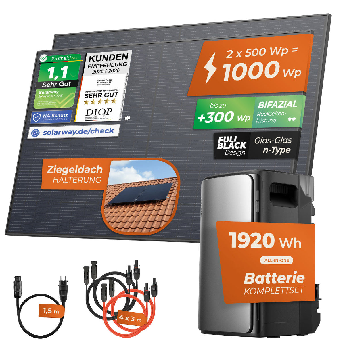 SOLARWAY Balkonkraftwerk 1000 Watt Max mit EcoFlow STREAM Max – Produktansicht 15