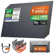 SOLARWAY Balkonkraftwerk 2000 Watt mit Anker SOLIX Solarbank 3 E2700 Pro und 2,7 kWh Speicher