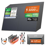 SOLARWAY Balkonkraftwerk 3000 Watt Pro mit Anker SOLIX Solarbank 3 E2700 Pro und 2,7 kWh Speicher