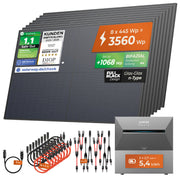SOLARWAY Balkonkraftwerk 3560 Watt Pro mit Anker SOLIX Solarbank 3 E2700 Pro und 5,4 kWh Speicher