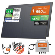 SOLARWAY Balkonkraftwerk 890 Watt mit EcoFlow 600/800 Watt Wechselrichter