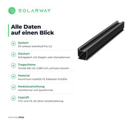 Clenergy PV-ezRack SolarRoof Pro 2.0 Unterkonstruktion | Schrägdach mit Ziegeln | schwarz eloxiert