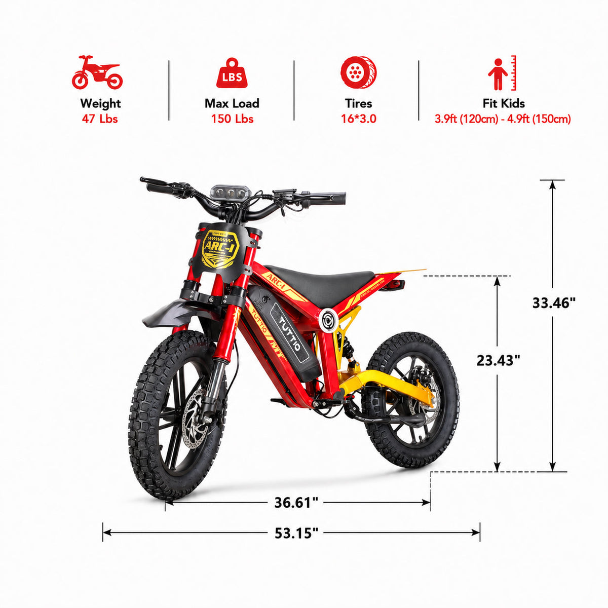 Tuttio ARC-I Kids Electric Bike with Helmet