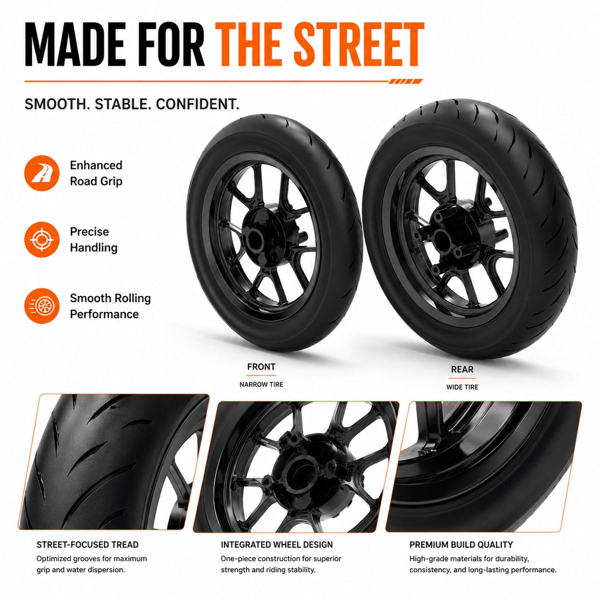 TUTTIO Soleil01 Ebike with 12" Supermoto Wheelset Bundle