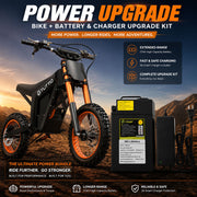 TUTTIO Soleil01 Electric Dirt Bike Bundle with Original 21Ah Battery + 27Ah Upgrade Battery Kit & 3A Charger