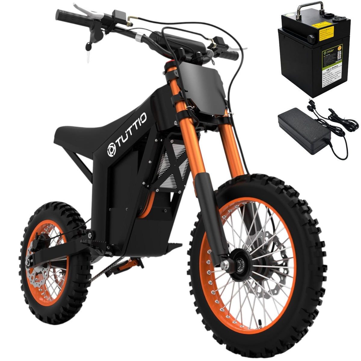 TUTTIO Soleil01 Electric Dirt Bike Bundle with Original 21Ah Battery + 27Ah Upgrade Battery Kit & 3A Charger
